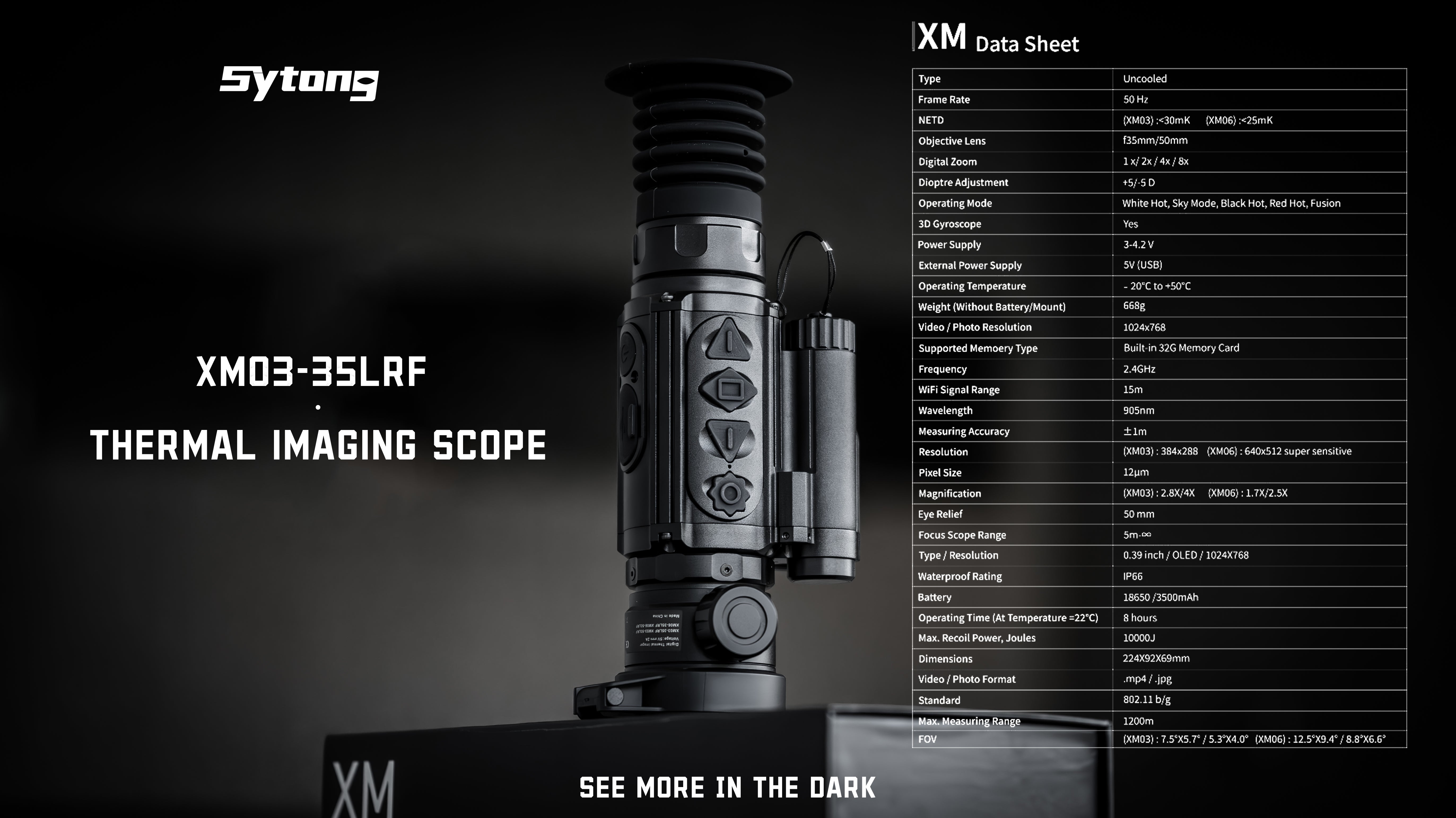 Sytong XM03/06-35LRF Thermal Rifle Scope with Range Finder and Ballistics