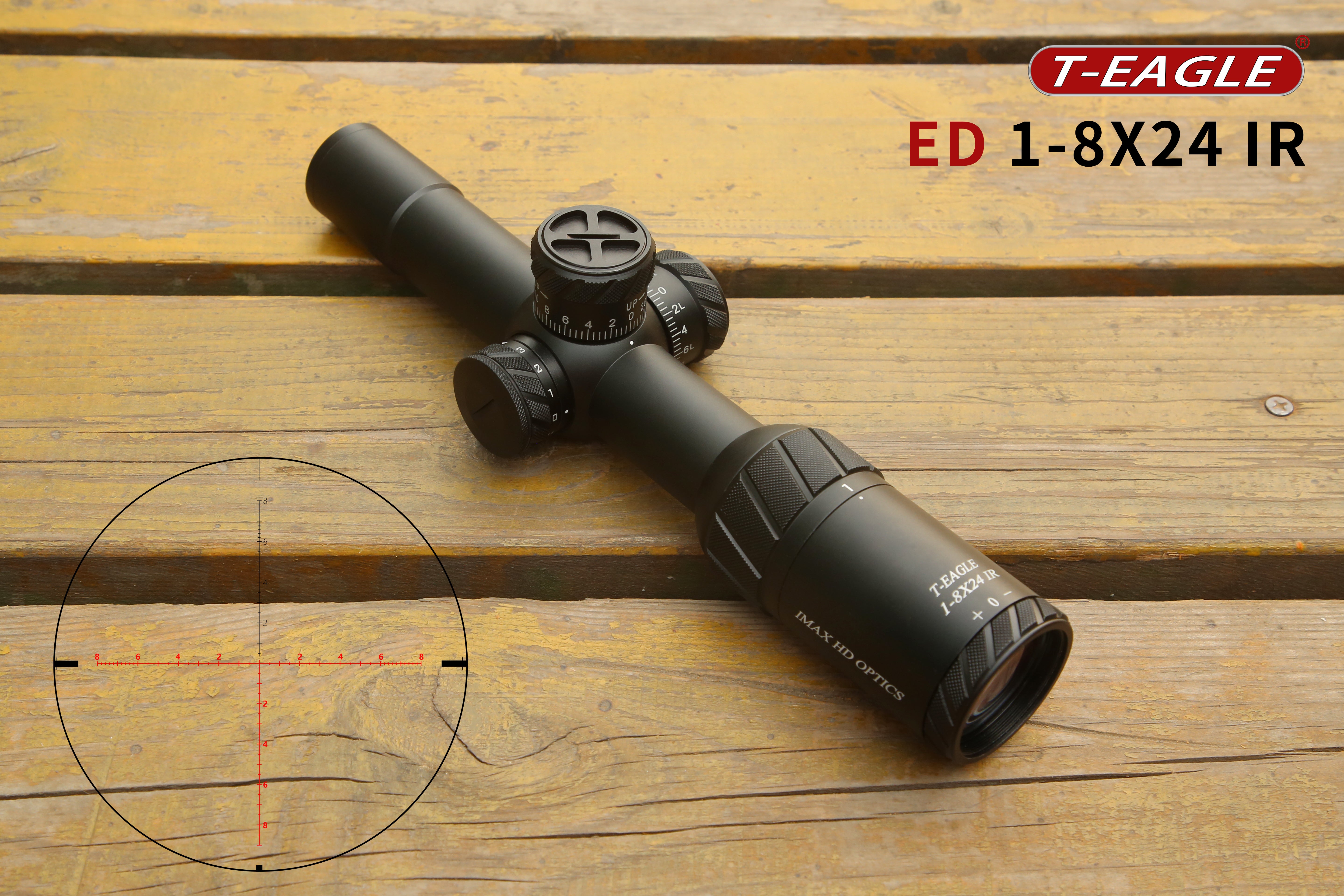 T-Eagle ED 1-8X24 IR Hunting Long Range Rifle Scopes