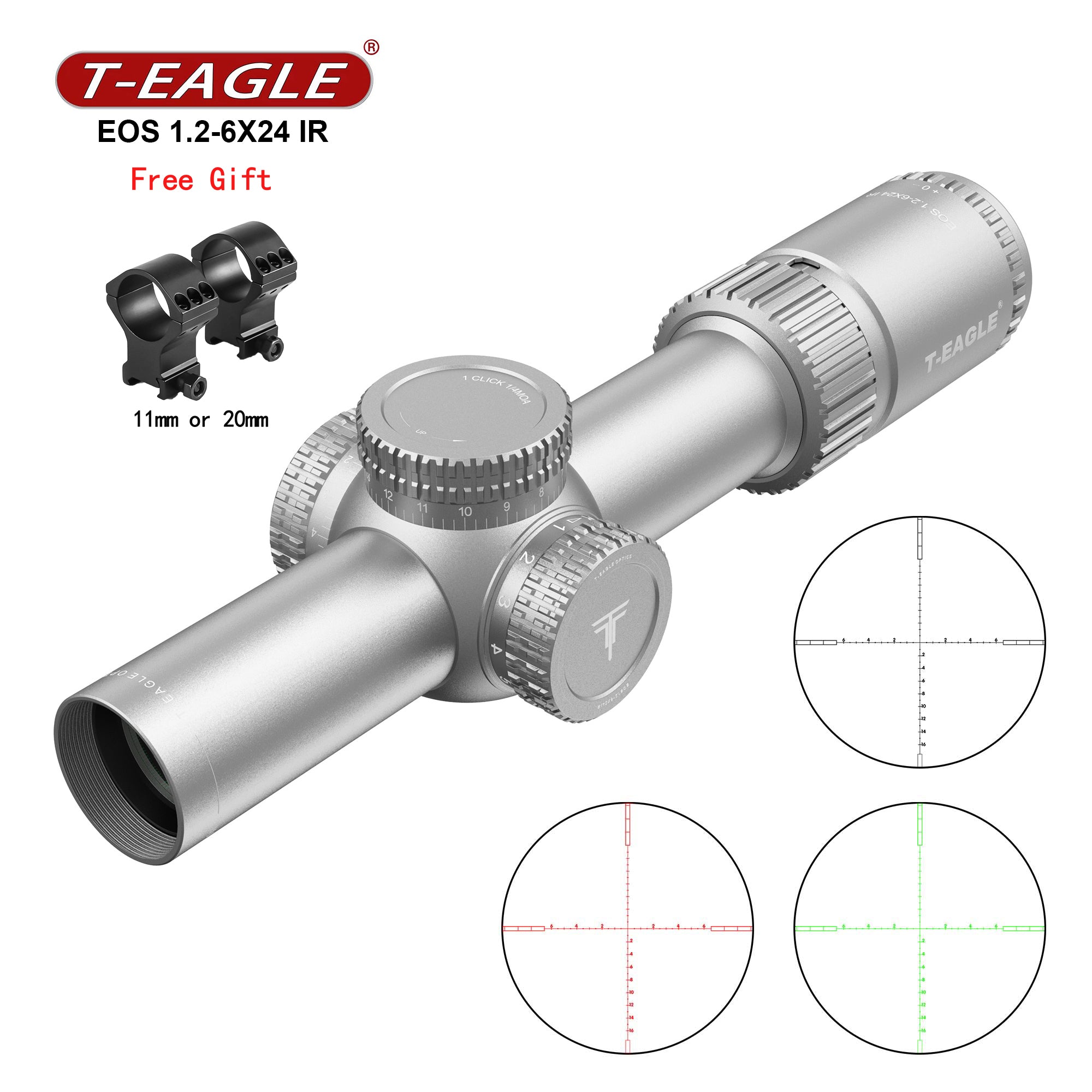 T-EAGLE EOS 1.2-6X24IR DE スコープ T-EAGLE EOS 1.2-6X24 IR SFP LPVO Riflescope