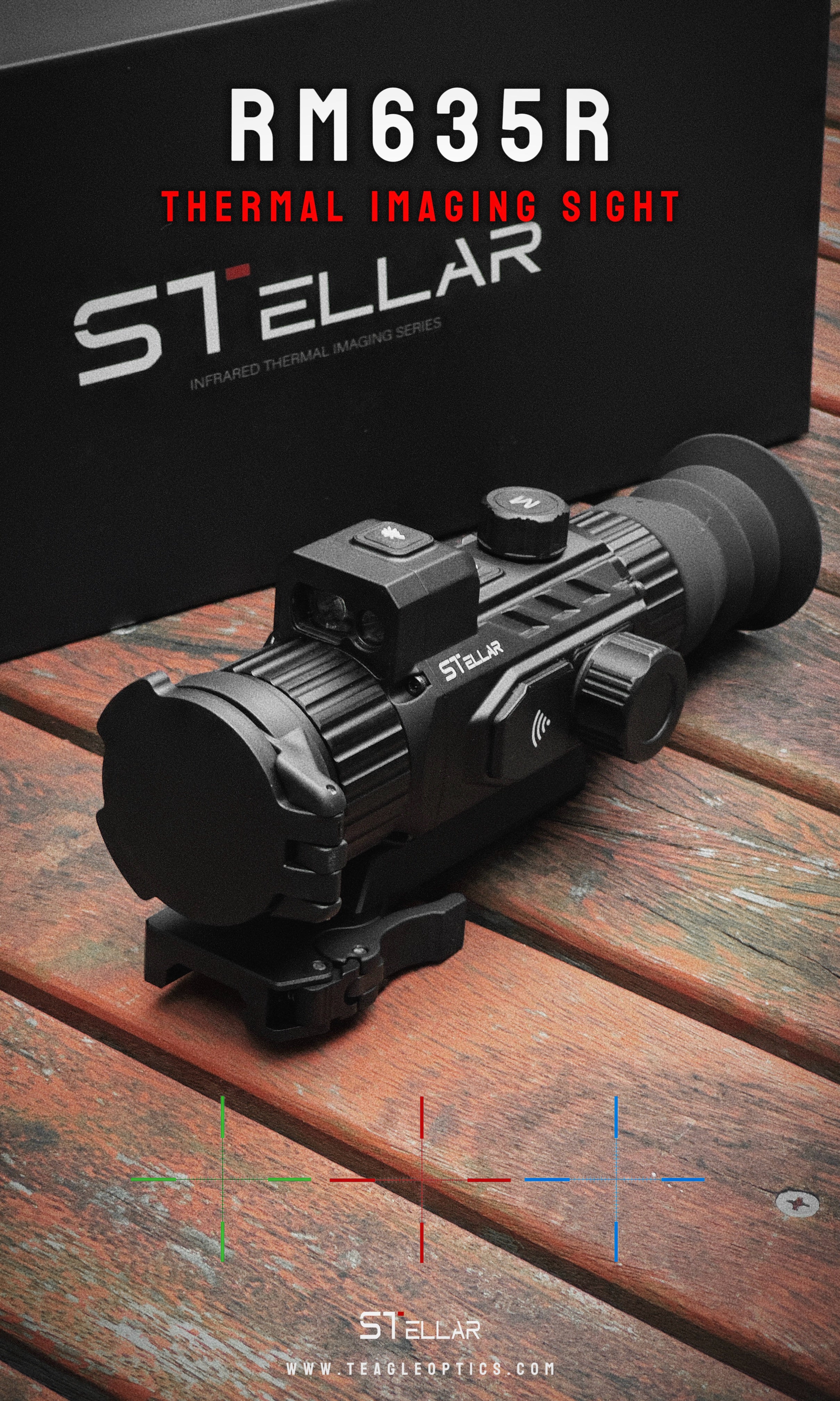 Stellar RM635R Thermal Imaging Sight 640×512 12μm 35mm Lens 1200m Laser Rangefinder Ballistic Calculation IP67 Night Vision Scope for Hunting