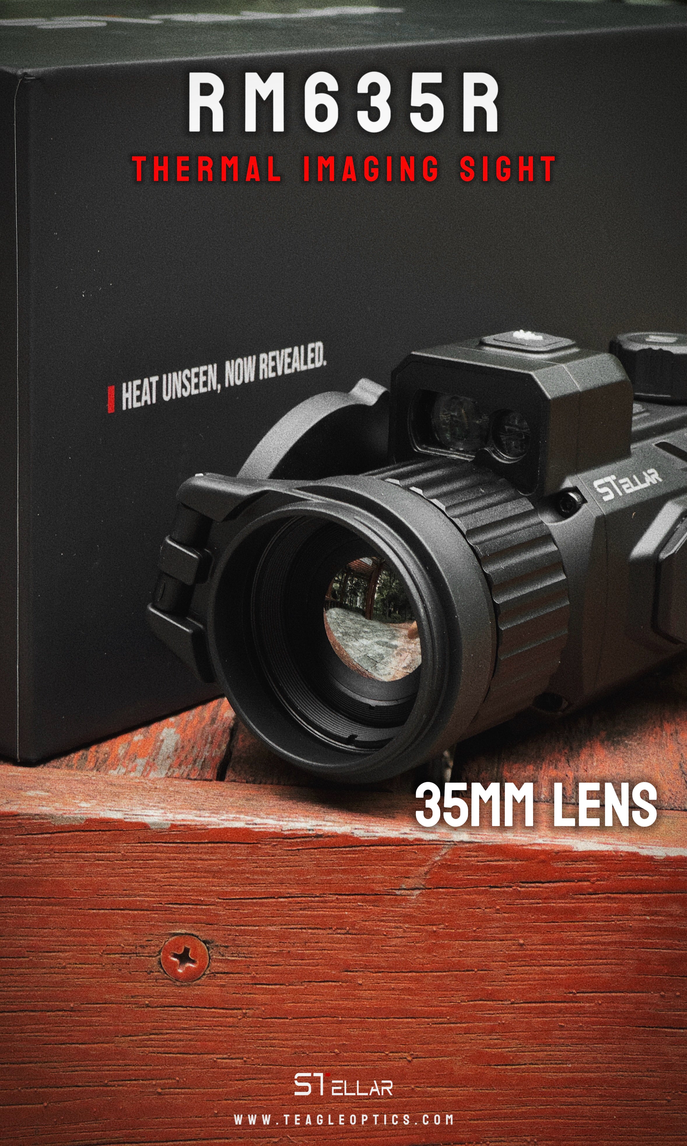 Stellar RM635R Thermal Imaging Sight 640×512 12μm 35mm Lens 1200m Laser Rangefinder Ballistic Calculation IP67 Night Vision Scope for Hunting