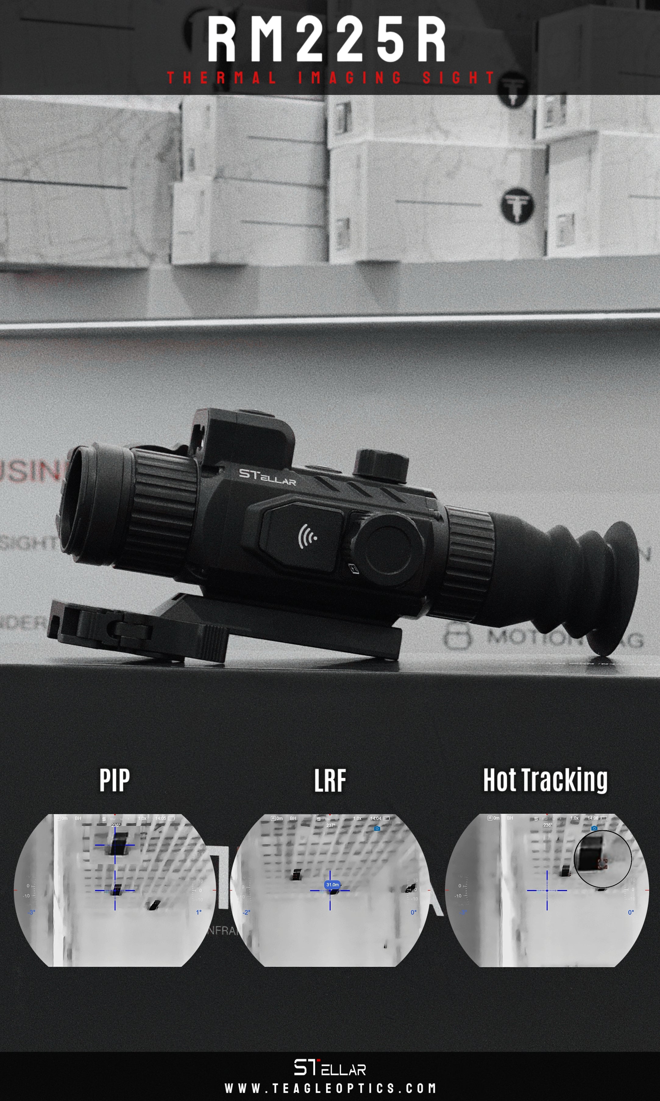 STELLAR RP225R Thermal Imaging Sight Built-in Laser Rangefinder & Ballistic Calculator