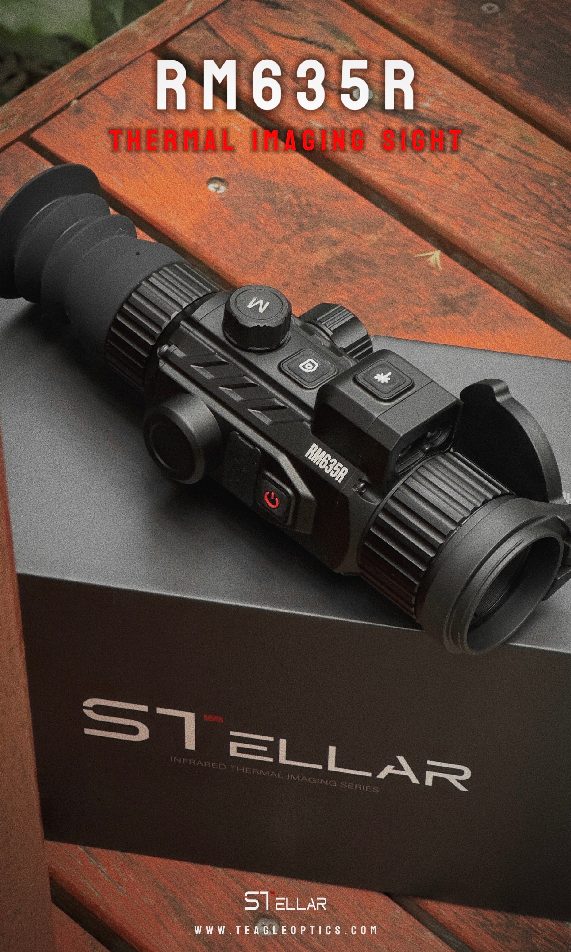Stellar RM635R Thermal Imaging Sight 640×512 12μm 35mm Lens 1200m Laser Rangefinder Ballistic Calculation IP67 Night Vision Scope for Hunting