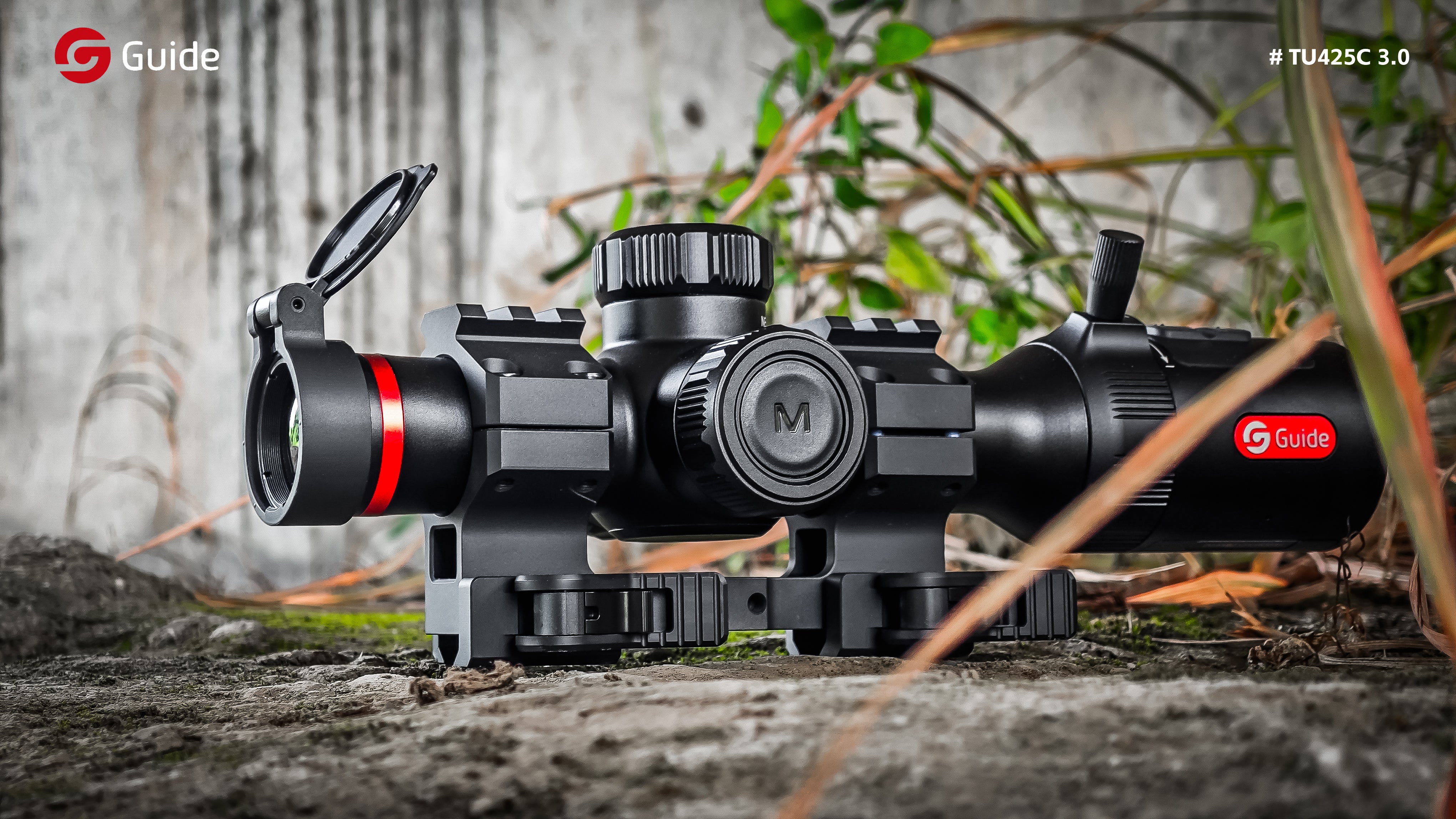 Guide TU425C 3.0 Shutterless Thermal Riflescope | Low 0.7x Magnification, Lightweight 438g, IP68, Video Rec