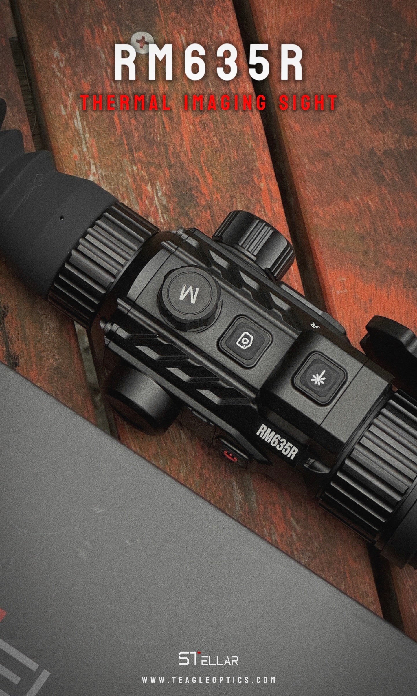 Stellar RM635R Thermal Imaging Sight 640×512 12μm 35mm Lens 1200m Laser Rangefinder Ballistic Calculation IP67 Night Vision Scope for Hunting