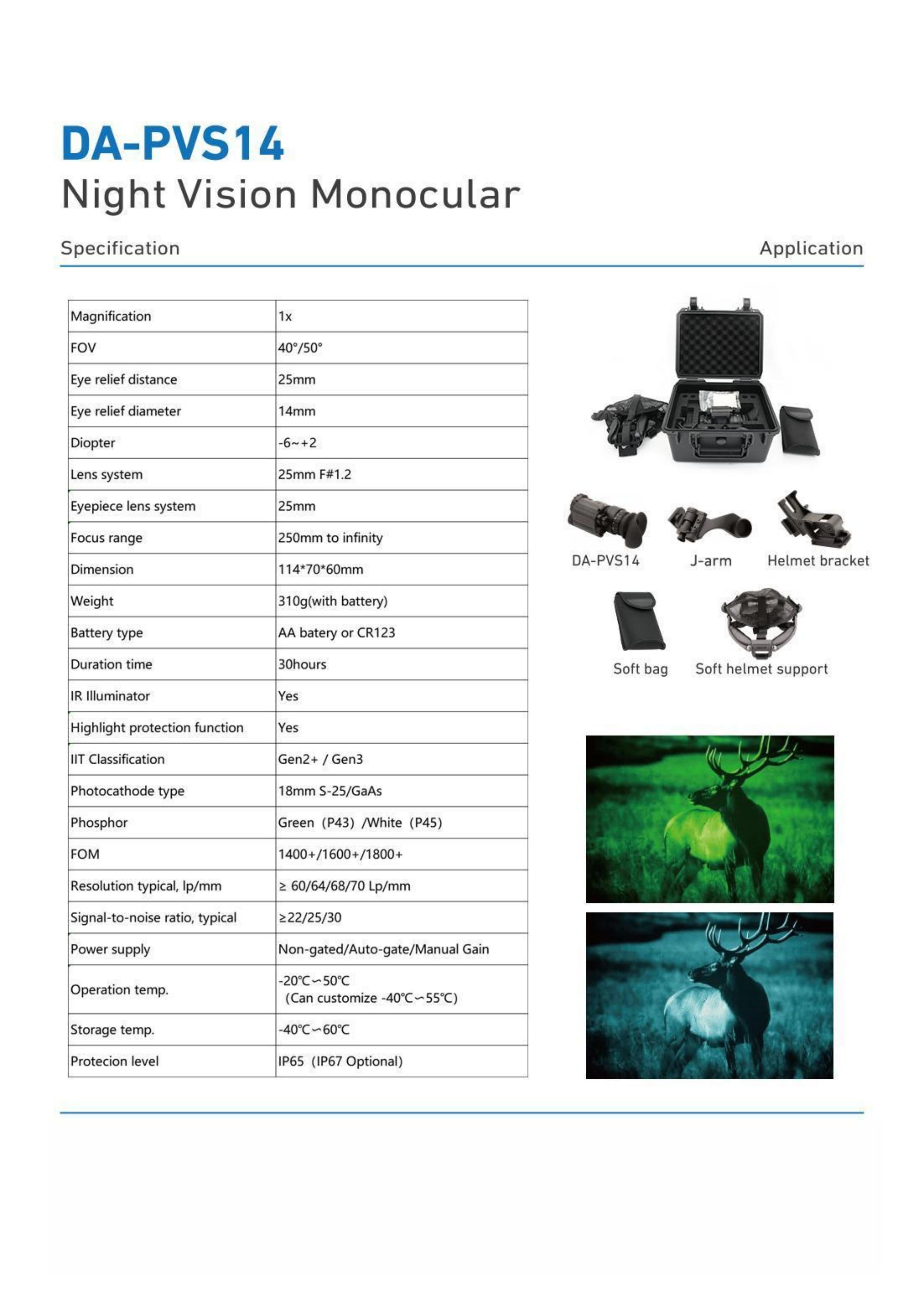 NIGHT VISION PVS-14,Gen 3, Auto-Gated , Green Phosphor, FOM 2200