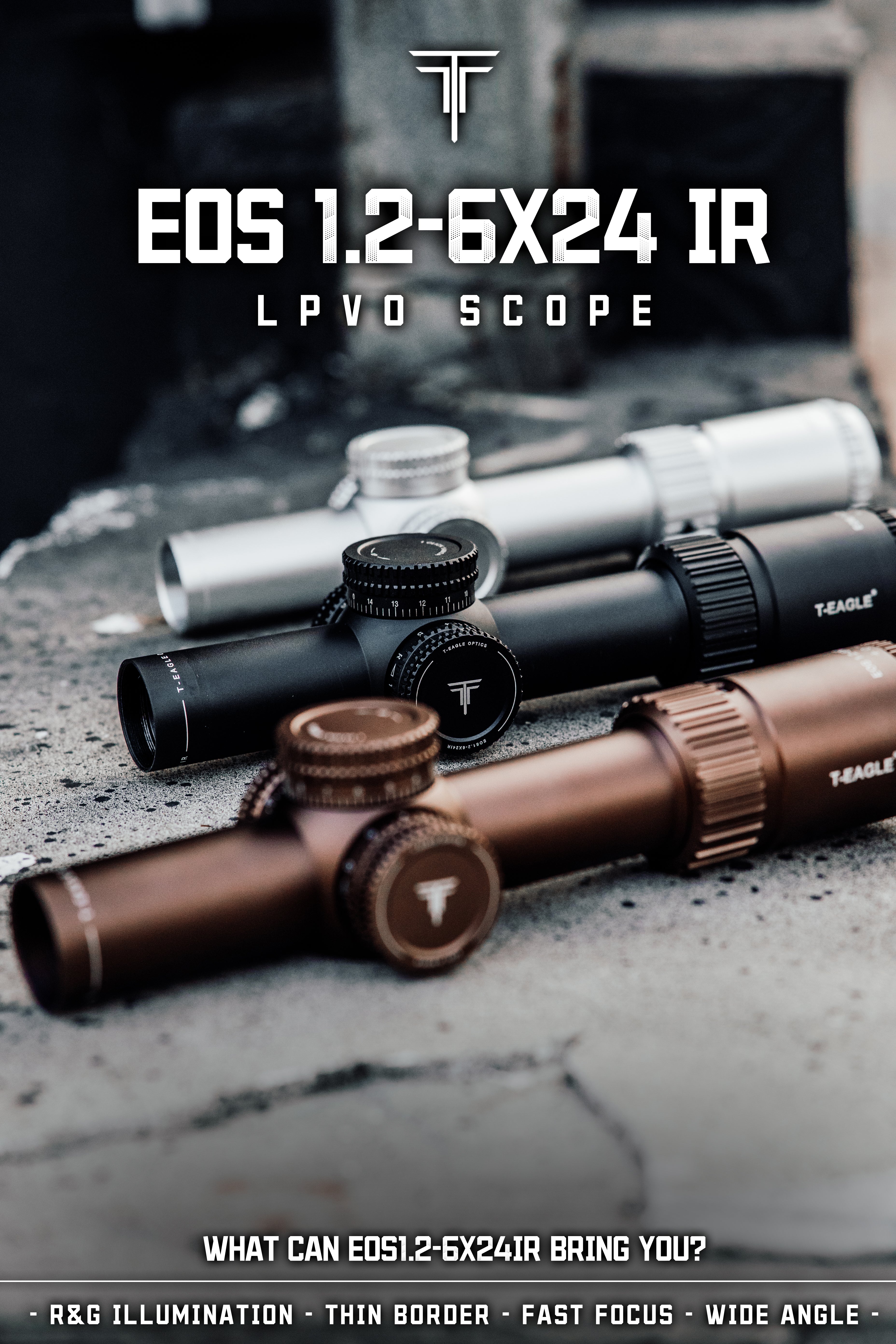 T-EAGLE EOS 1.2-6X24IR-Tan LPVO Riflescope