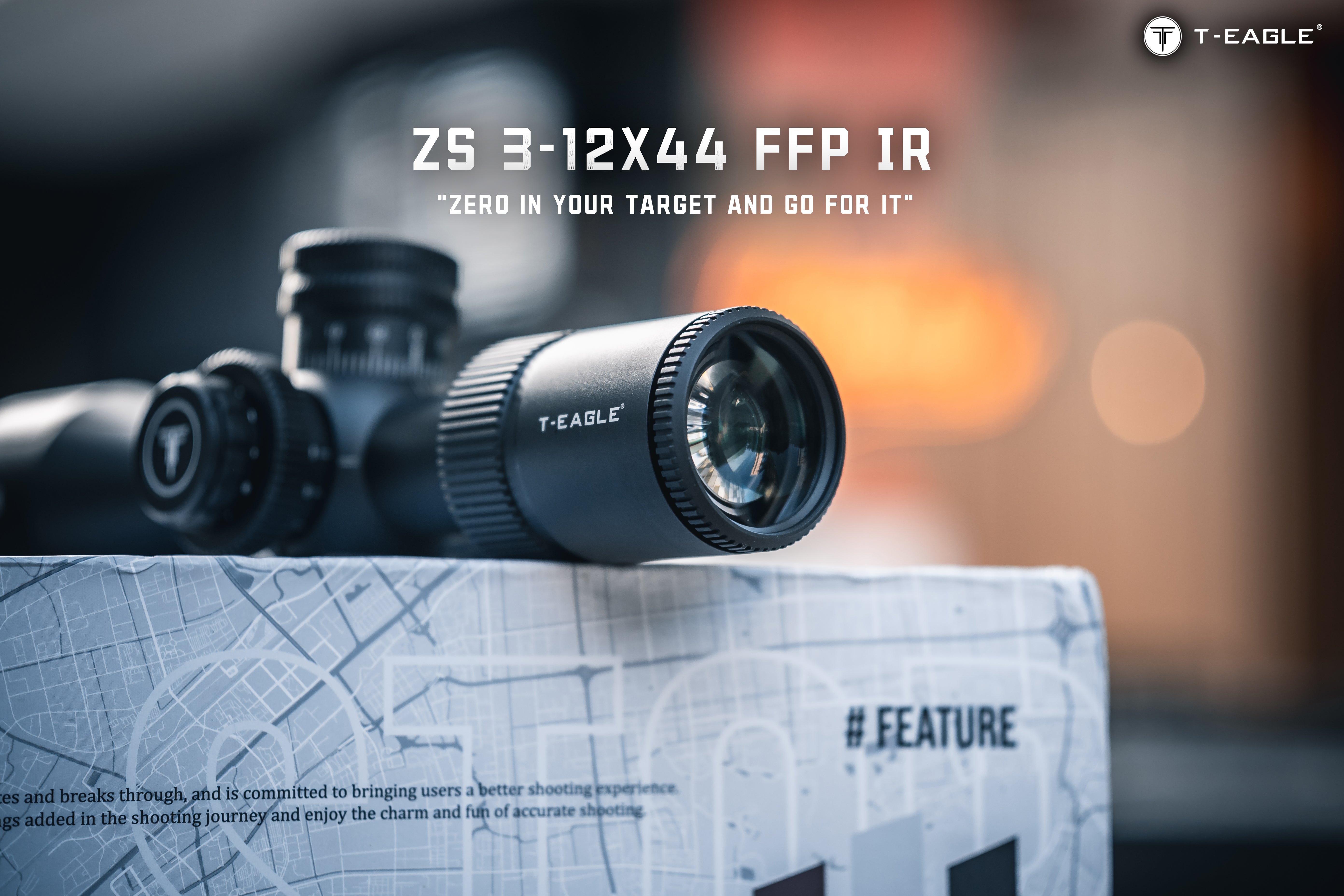 T-EAGLE ZS 3-12X44FFP-Black Zerostop Riflescope