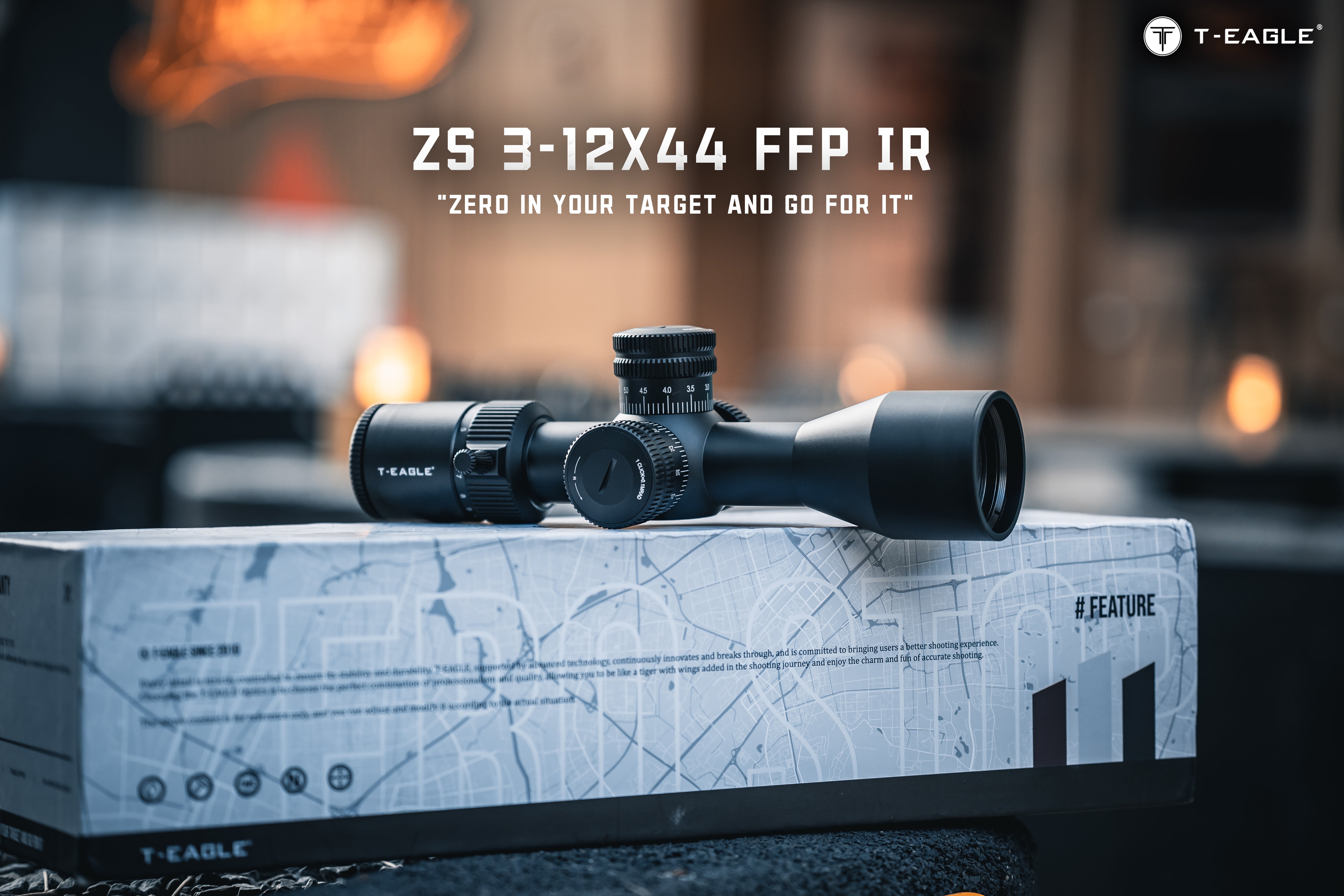T-EAGLE ZS 3-12X44FFP-Black Zerostop Riflescope