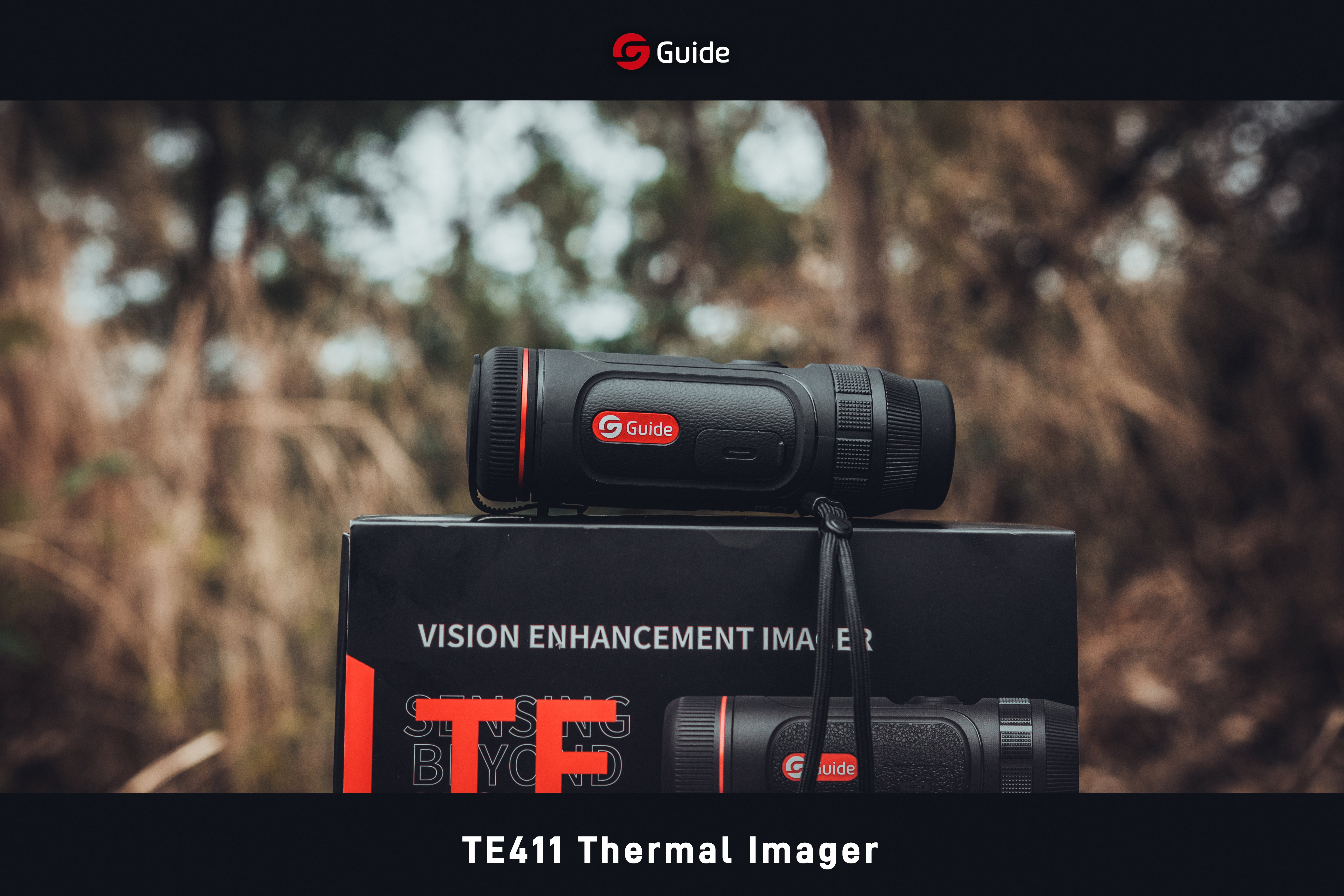 Guide TE411 Thermal Monocular, 19mm F1.0 Lens, WiFi, IP67 Waterproof for Hunting & Patrol