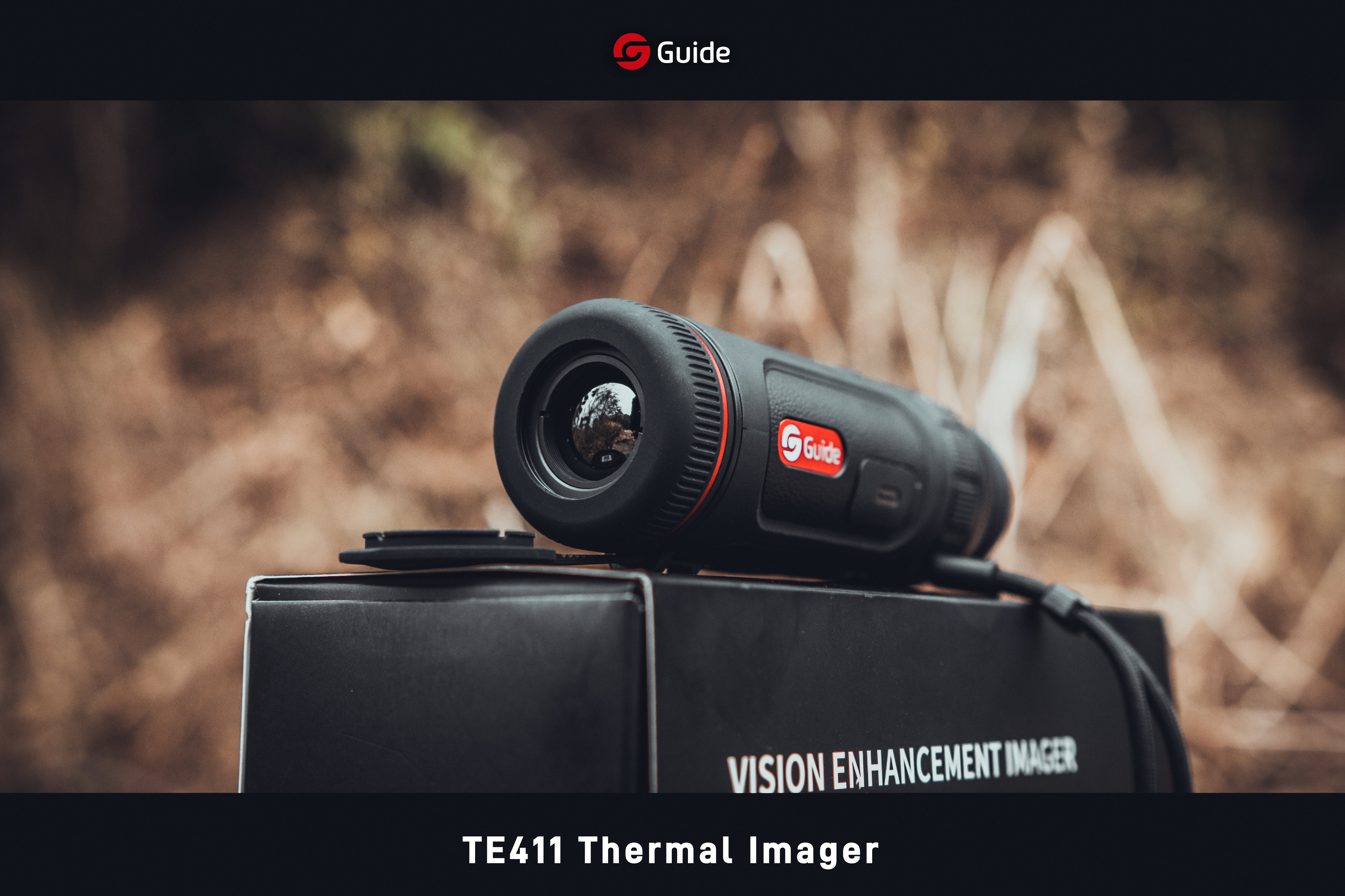 Guide TE411 Thermal Monocular, 19mm F1.0 Lens, WiFi, IP67 Waterproof for Hunting & Patrol