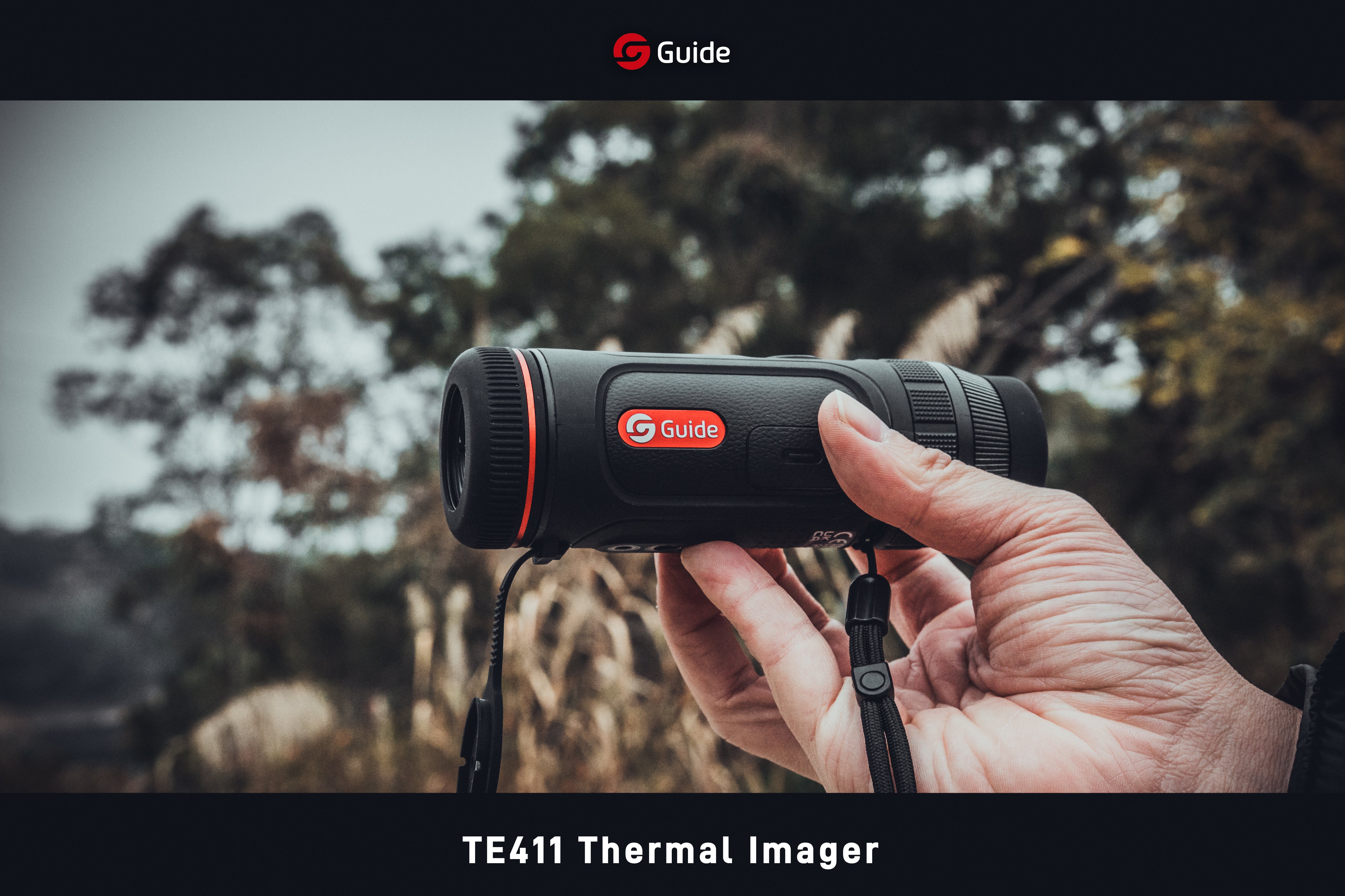 Guide TE411 Thermal Monocular, 19mm F1.0 Lens, WiFi, IP67 Waterproof for Hunting & Patrol