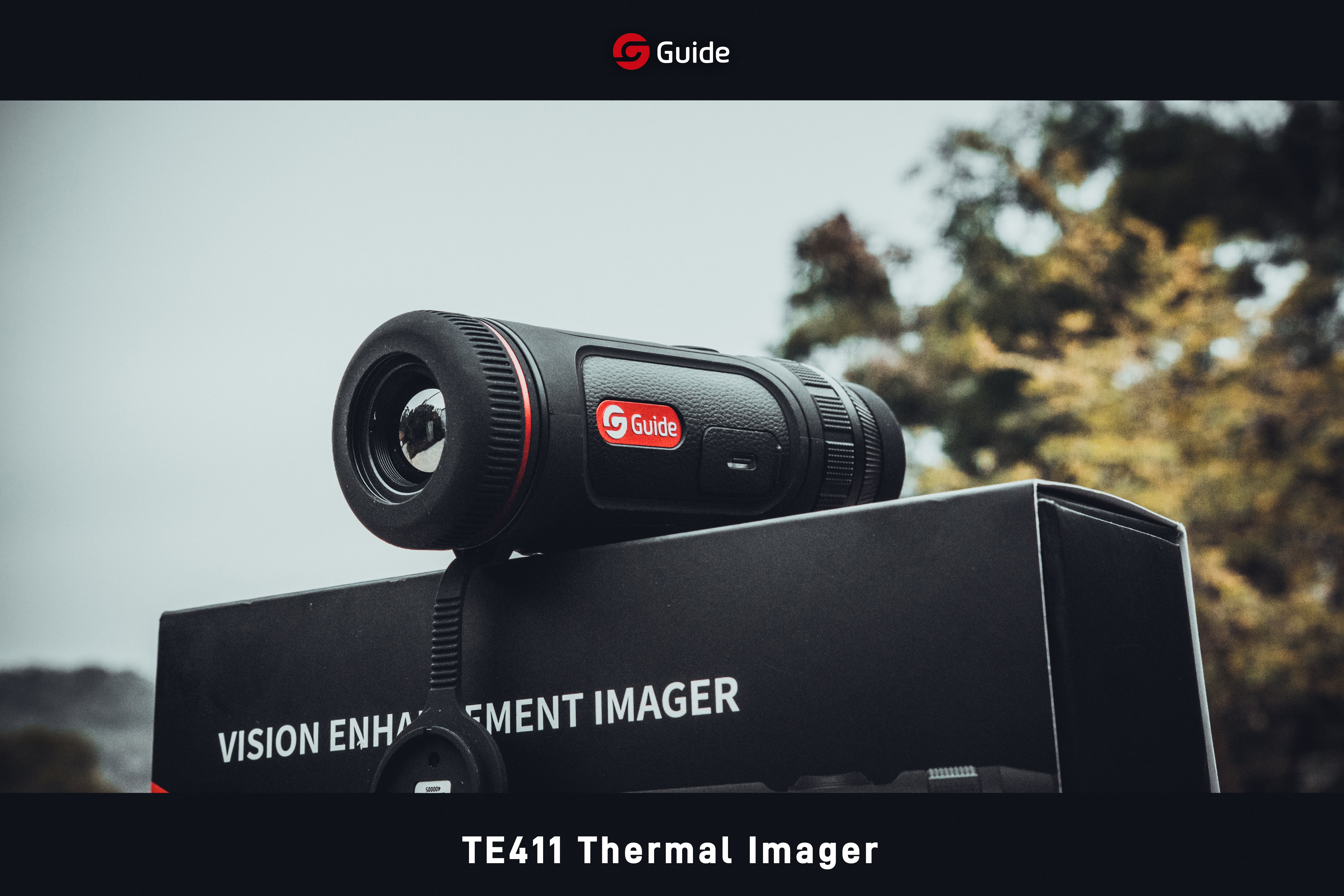 Guide TE411 Thermal Monocular, 19mm F1.0 Lens, WiFi, IP67 Waterproof for Hunting & Patrol