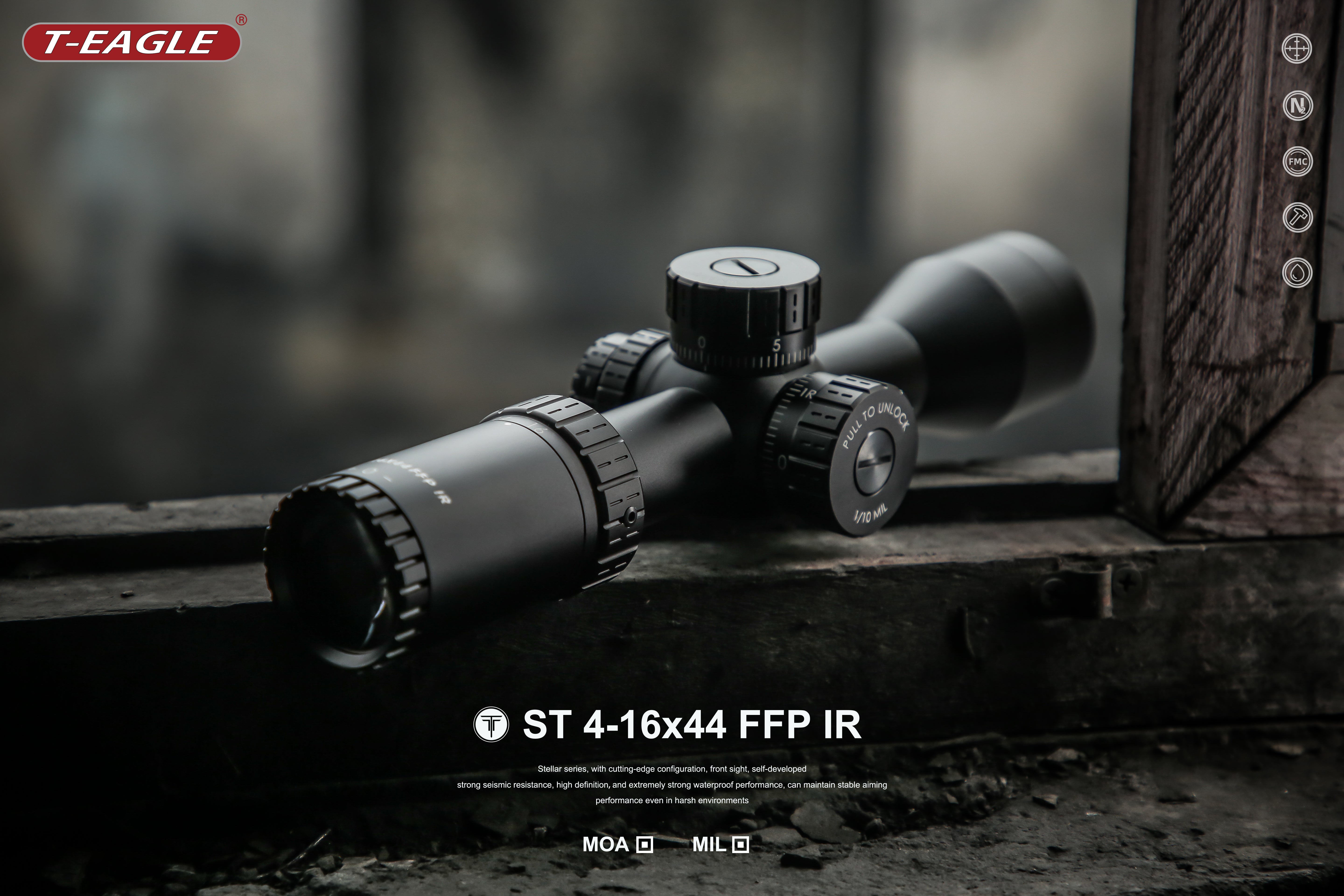 T-EAGLE STS 4-16X44 SF FFP IR Long Range Riflescope