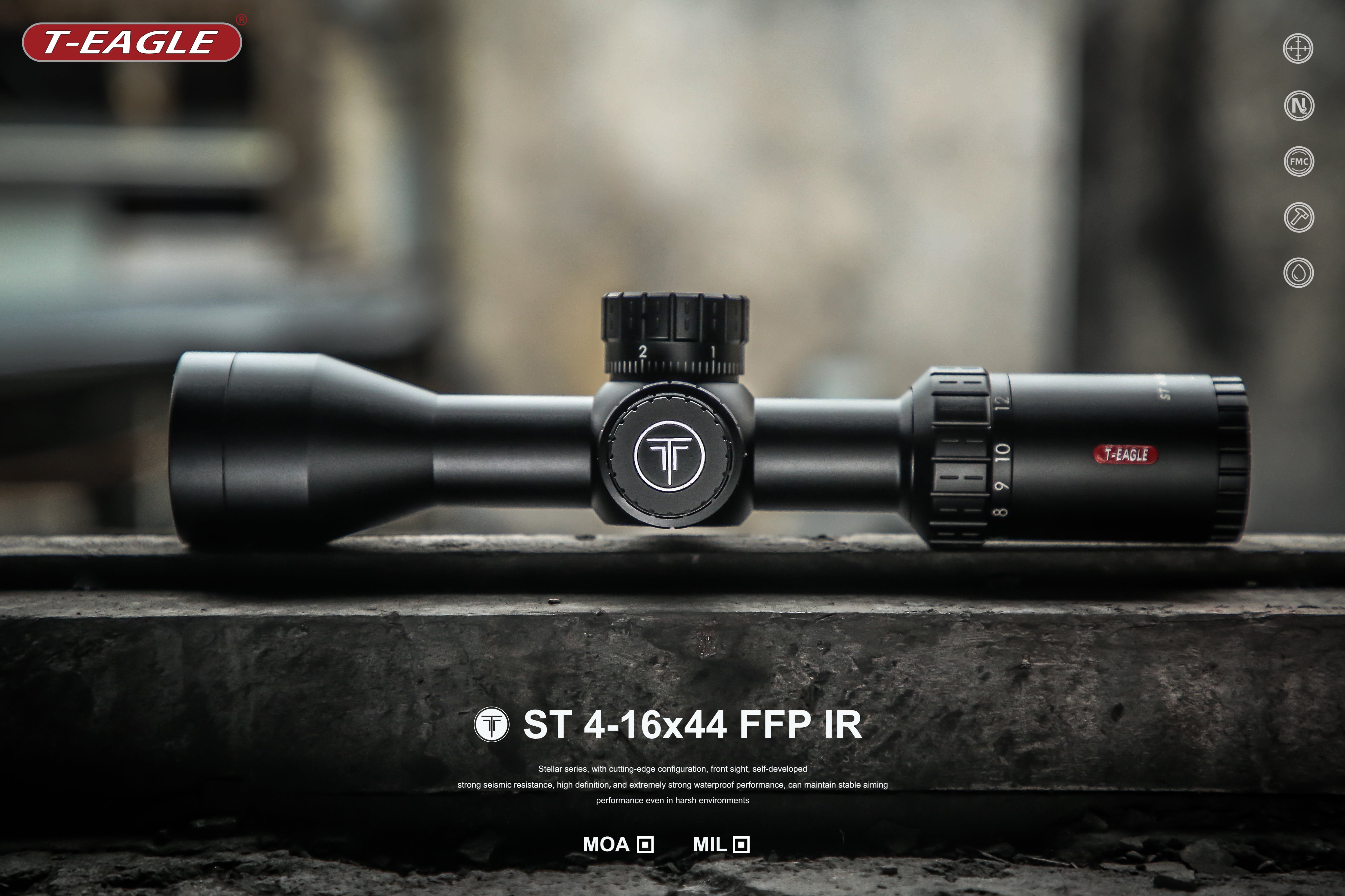 T-EAGLE STS 4-16X44 SF FFP IR Long Range Riflescope