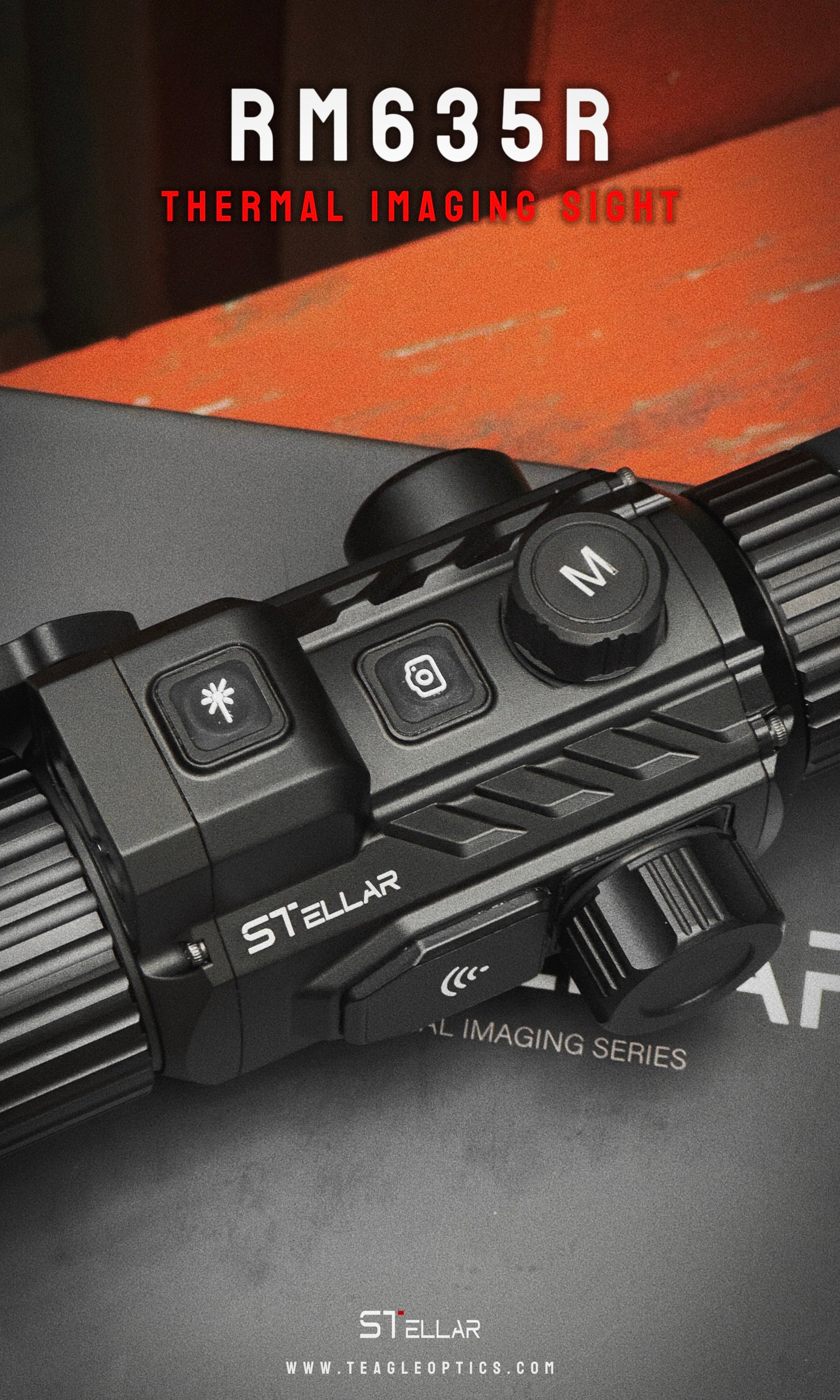 Stellar RM635R Thermal Imaging Sight 640×512 12μm 35mm Lens 1200m Laser Rangefinder Ballistic Calculation IP67 Night Vision Scope for Hunting