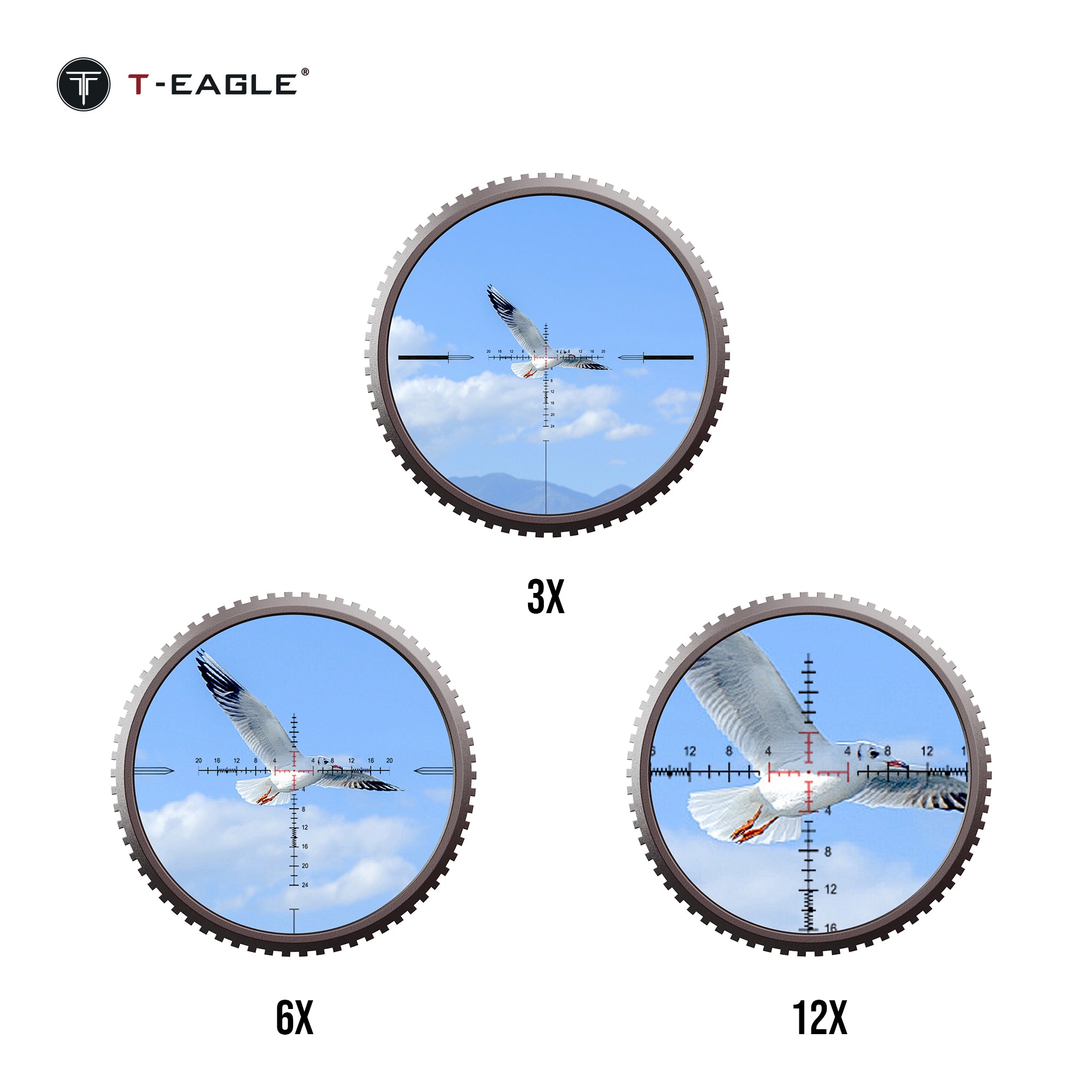T-EAGLE ZS 3-12X44FFP-Tan Zerostop Riflescope